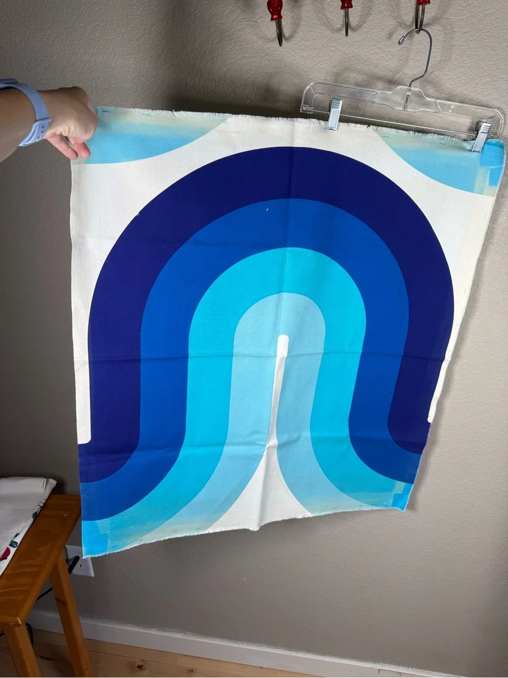 Blue Gradient Arch Wall Tapestry Vintage Set of Two